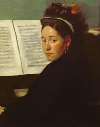 Mademoiselle Marie Dihau (1843-1935) au piano, vers 1869-72